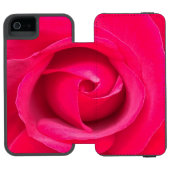 Rote Rosa Rose Incipio iPhone Geldbeutel-Hülle (Folio Geöffnet)