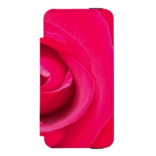 Rote Rosa Rose Incipio iPhone Geldbeutel-Hülle (Folio Vorderseite)