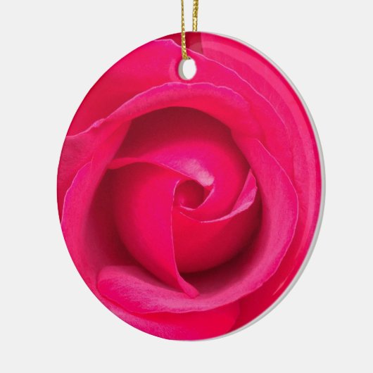 Rote Rosa Rose Keramik Ornament (Links)