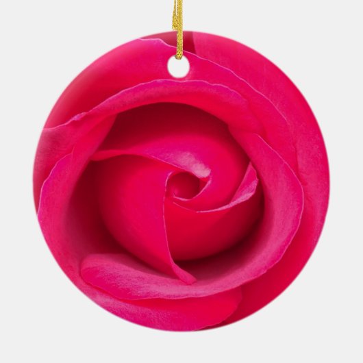 Rote Rosa Rose Keramik Ornament (Hinten)