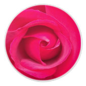 Rote Rosa Rose Keramikknauf (Vorderseite)