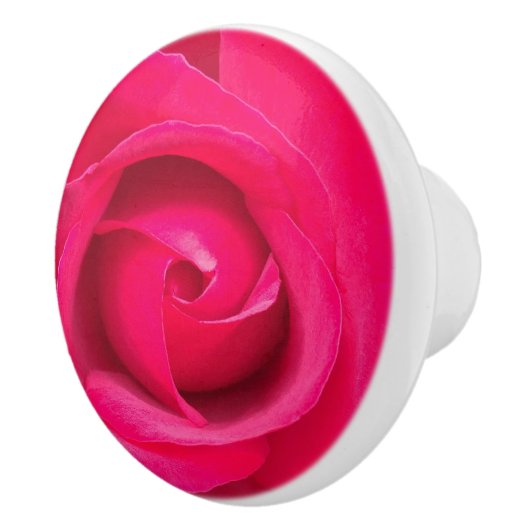 Rote Rosa Rose Keramikknauf (Rechts)