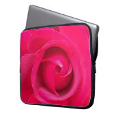 Rote Rosa Rose Laptopschutzhülle (Vorderseite Links)