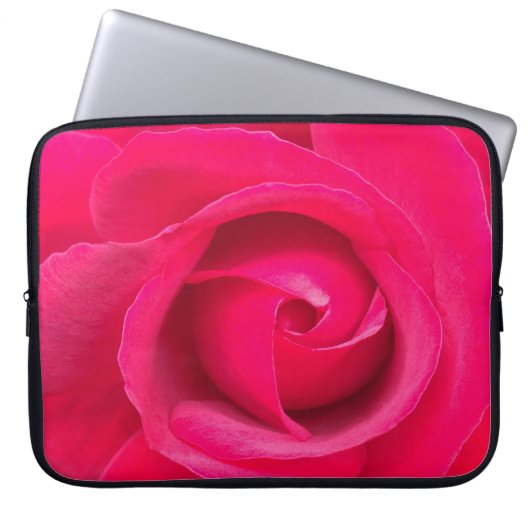 Rote Rosa Rose Laptopschutzhülle (Vorderseite)