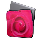 Rote Rosa Rose Laptopschutzhülle (Vorderseite Links)