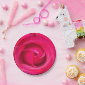 Rote Rosa Rose Pappteller (Party)