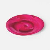 Rote Rosa Rose Pappteller (Schrägansicht)