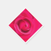 Rote Rosa Rose Serviette (Ecke)