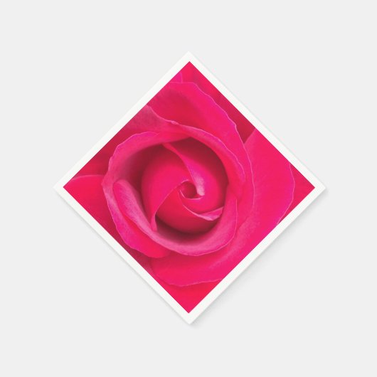 Rote Rosa Rose Serviette (Ecke)