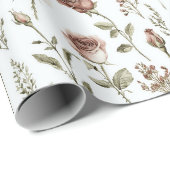 Rote rosa Rosen Blumen Geburtstag Geschenkpapier (Rolleneckpunkt)