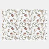 Rote Rosa Rosen Blumen Geburtstag Geschenkpapier Set (Vorderseite 2)