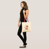 Rote rosa Rosen Blumen Tragetasche (Vorderseite (Model))