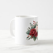 Rote rosa Rosen Blumenliebe Kaffeetasse (Vorderseite Links)