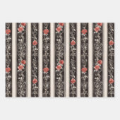 Rote rosa Rosenblumen Geschenkpapier Set (Vorderseite 2)