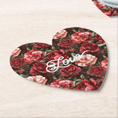 Rote rosa Rosenblumen Untersetzer (angewinkelt)