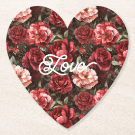 Rote rosa Rosenblumen Untersetzer