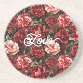 Rote rosa Rosenblüten Getränkeuntersetzer