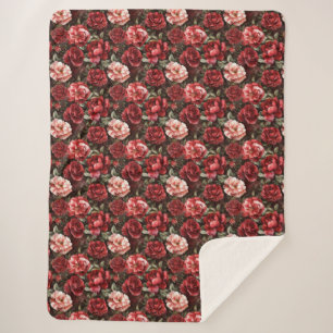 Rote rosa Rosenblüten Sherpadecke