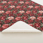 Rote rosa Rosenblüten   Sherpadecke (3/4)
