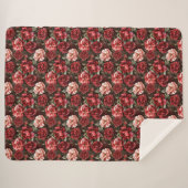 Rote rosa Rosenblüten   Sherpadecke (Vorderseite (Horizontal))