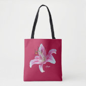 Rote rosa Stargazer-Lilie ganz über _Print Tasche (Vorderseite)
