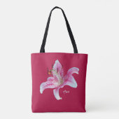Rote rosa Stargazer-Lilie ganz über _Print Tasche (Rückseite)