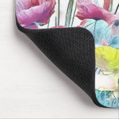 Rote, rosa und gelbe Frühlingsblumen Mousepad (Ecke)