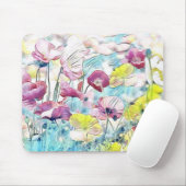 Rote, rosa und gelbe Frühlingsblumen Mousepad (Mit Mouse)