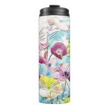 Rote, rosa und gelbe Frühlingsblumen