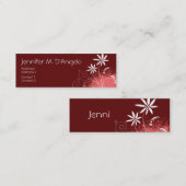 Rote, rosa und weiße Blumen Mini Visitenkarte (Vorne/Hinten)