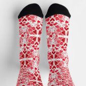 Rote, rosa und weiße Herzsocken Socken (Oben)