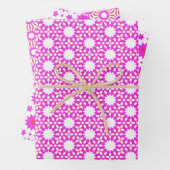 Rote, rosa und weiße Sterne Geschenkpapier Set (Beispiel)