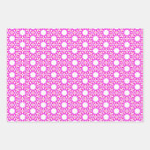 Rote, rosa und weiße Sterne Geschenkpapier Set (Vorderseite)