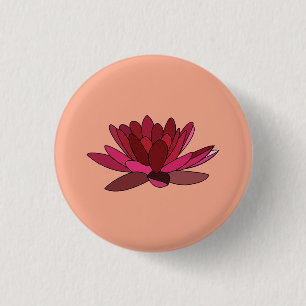 Rote rosa Wasserlilie Button
