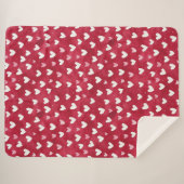 Rote Rosa Weiße Herzen Sherpadecke (Vorderseite (Horizontal))