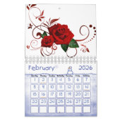 rote Rose 2025 Kalender (Feb 2026)