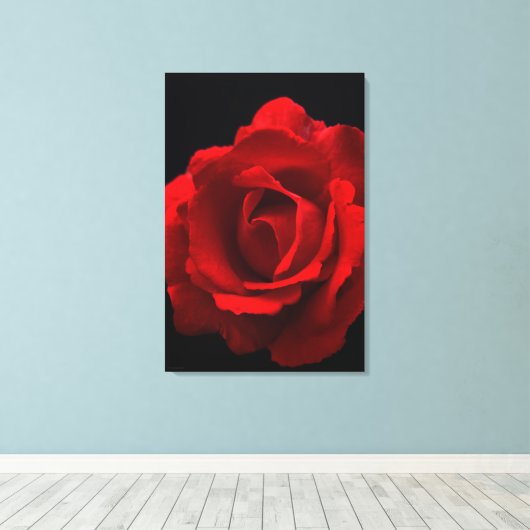 Rote Rose 24x36 (60x90cm) Waccnm Leinwanddruck (Insitu (Holzboden))