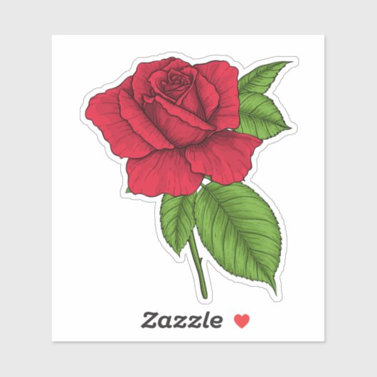 ROTE ROSE 2 AUFKLEBER (Blatt)