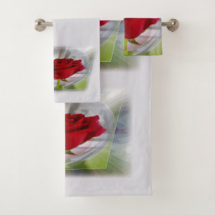 Rote Rose 2 Badhandtuch Set