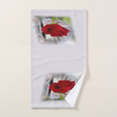 Rote Rose 2 Badhandtuch Set (Handtuch)