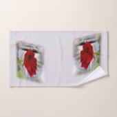 Rote Rose 2 Badhandtuch Set (Handtuch)