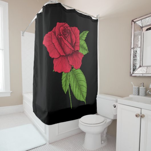 ROTE ROSE 2 DUSCHVORHANG (Beispiel)