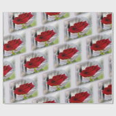 Rote Rose 2 Geschenkpapier (Flach)