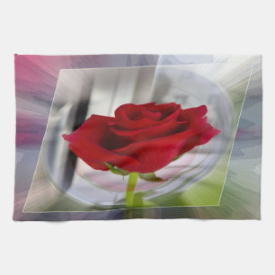 Rote Rose 2 Geschirrtuch