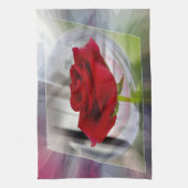 Rote Rose 2 Geschirrtuch (Vertikal)