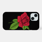 ROTE ROSE 2 iPhone 15 HÜLLE (Rückseite (Horizontal))