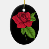 ROTE ROSE 2 KERAMIK ORNAMENT (Vorne)
