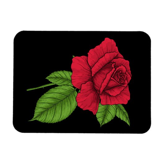 ROTE ROSE 2 MAGNET (Horizontal)