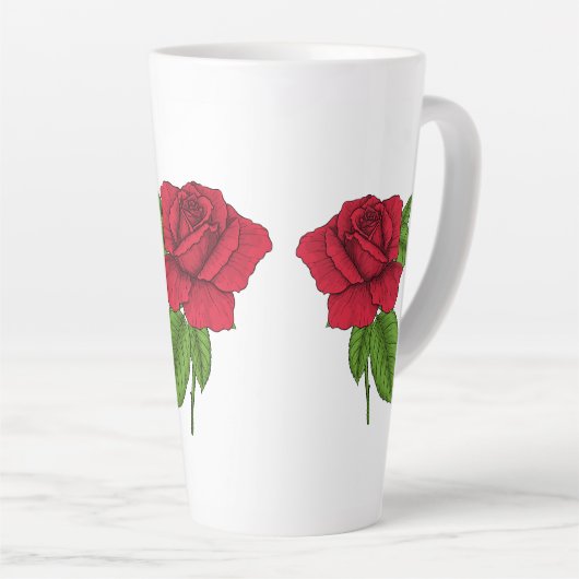 ROTE ROSE 2 MILCHTASSE (Rechte Ecke)