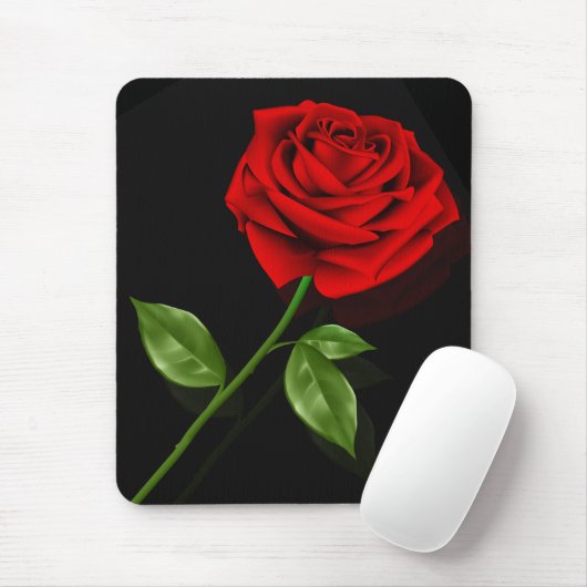 Rote Rose 2 Mousepad (Mit Mouse)